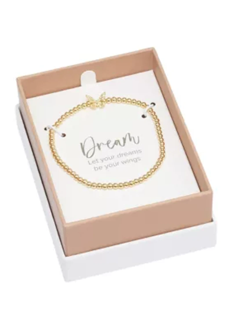 Butterfly Beaded Stretch Bracelet