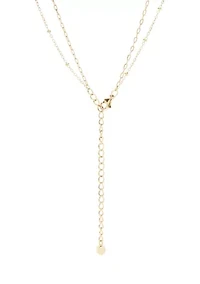 Gold Tone Genuine Stone & Star Disc Duo Pendant Necklace Set