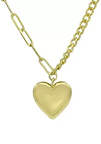 Gold Tone Heart Locket Necklace