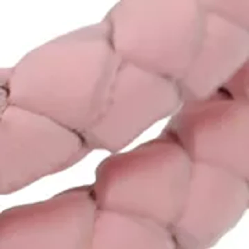 Silver Tone Genuine Pink Leather Wrap Cubic Zirconia Pavé Heart Charm Bracelet