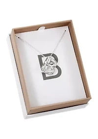 Silver Tone Bubble Initial Pendant Necklace