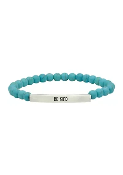 Gold Tone Be Kind Beaded Bracelet