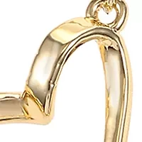 Lab Created Gold Tone MOP Cross and Open Heart Necklace Duo Set