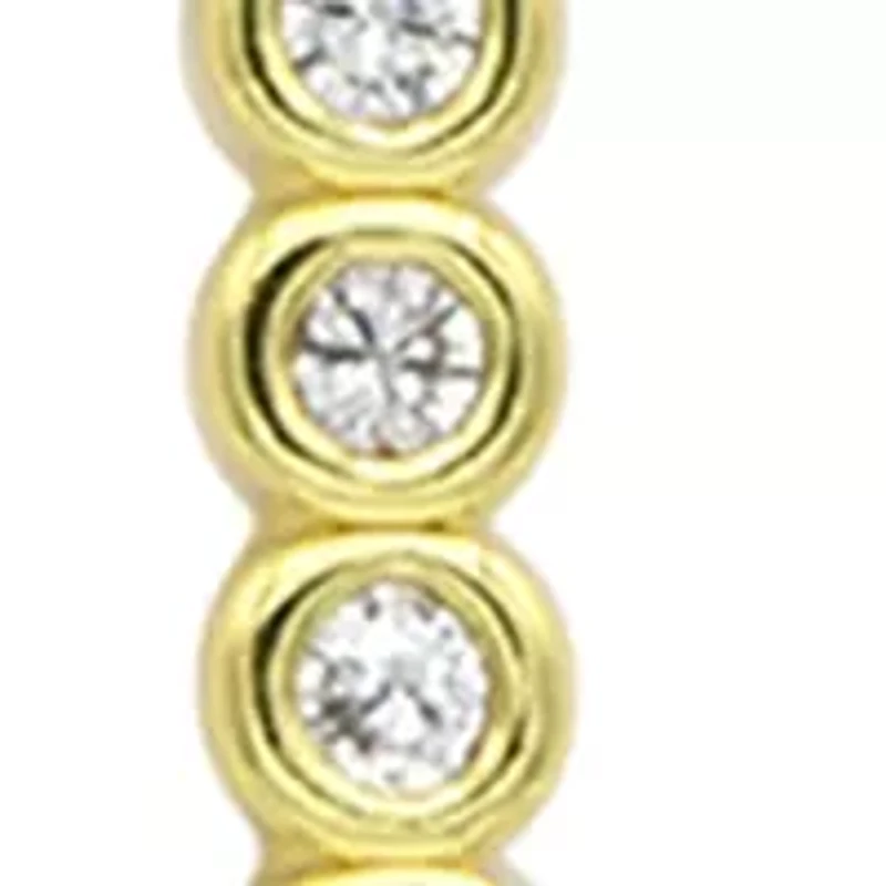 Lab Grown Gold Tone Cubic Zirconia Cross and Charm Duo Necklace Set