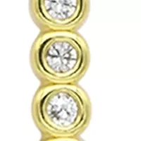 Lab Grown Gold Tone Cubic Zirconia Cross and Charm Duo Necklace Set