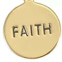 Gold Tone Green Multi Pearl Bead with Faith Charm Bracelet Duo Set