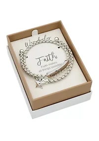 Silver Tone Gray Leather Engraved Bar Bracelet