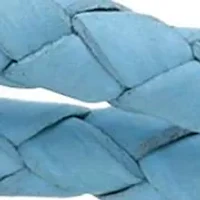 Silver Tone Teal Leather Coil Cubic Zirconia Leaf Charm Bracelet