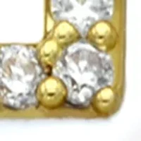 Lab Grown Gold Tone MOP Cross with Pavé CZ Pendant Necklace