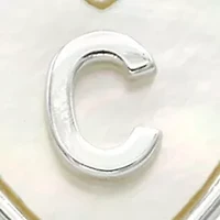 Lab Grown Silver Tone Leather Wrap Mother of Pearl Initial Charm Bracelet