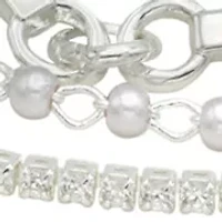 Cross Charm Chain Multi-Strand Bracelet 