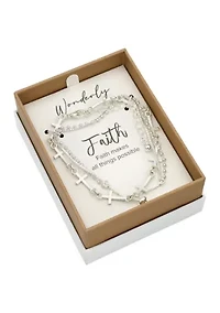 Cross Charm Chain Multi-Strand Bracelet 