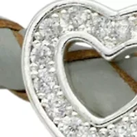 Leather Bracelet with Cubic Zirconia LOVE charms