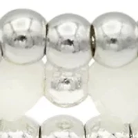 Silver Tone Clear Beaded Wrap Bracelet with Mom Charm