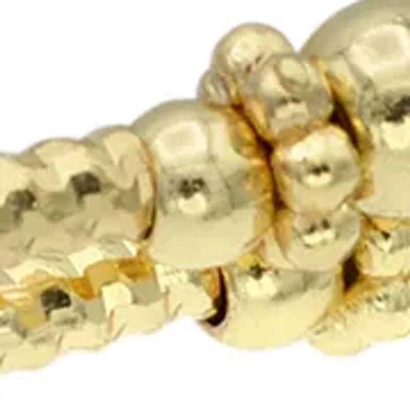 Heart and Cross Charms Gold Tone Beaded Wrap Bracelet