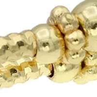 Heart and Cross Charms Gold Tone Beaded Wrap Bracelet 