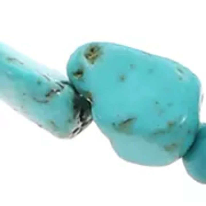 Gold Tone Chain and Turquoise Bead Bracelet Duo