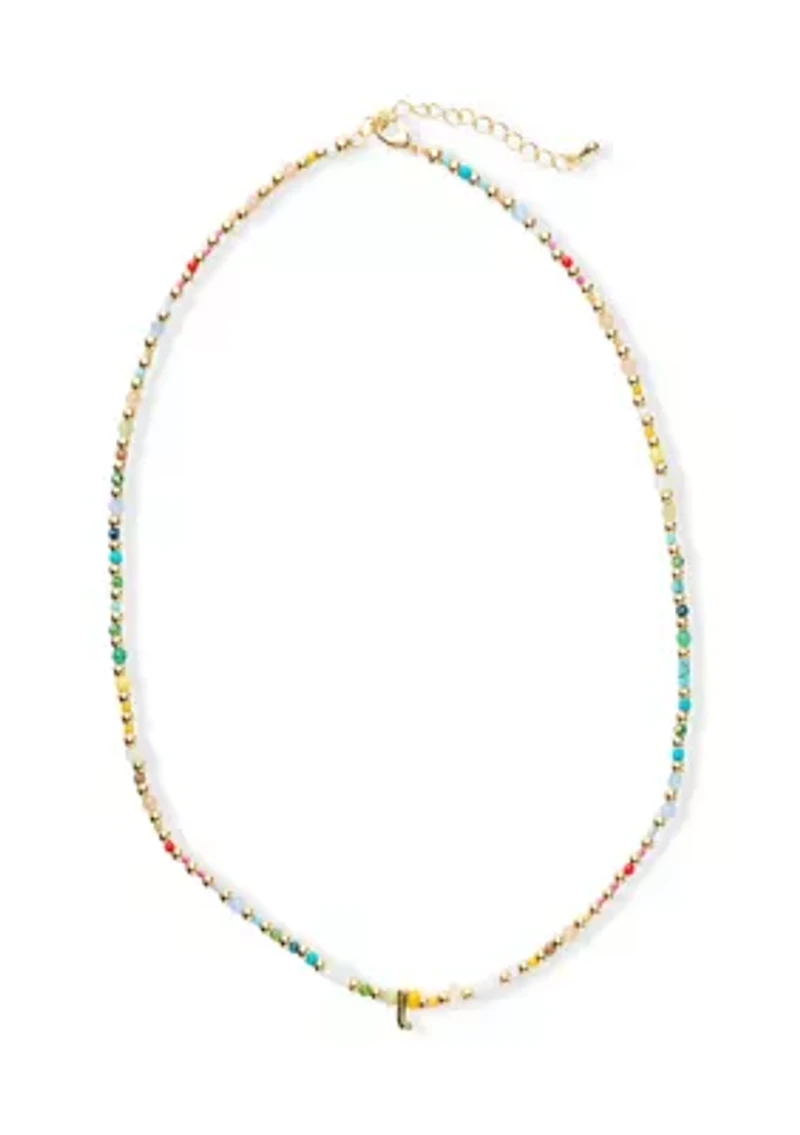 Beaded Initial Stretch Bracelet 