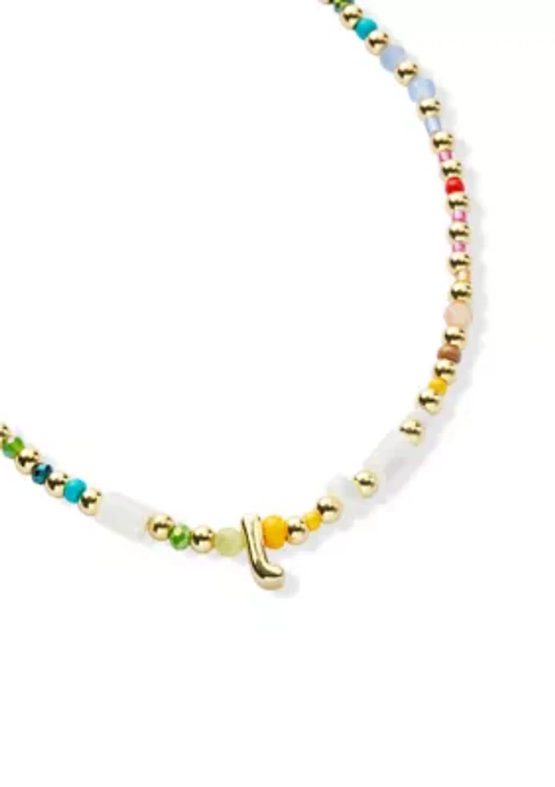 Beaded Initial Stretch Bracelet 