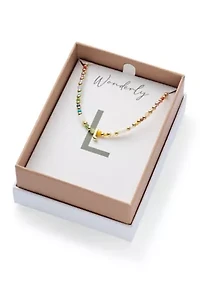 Beaded Initial Stretch Bracelet 