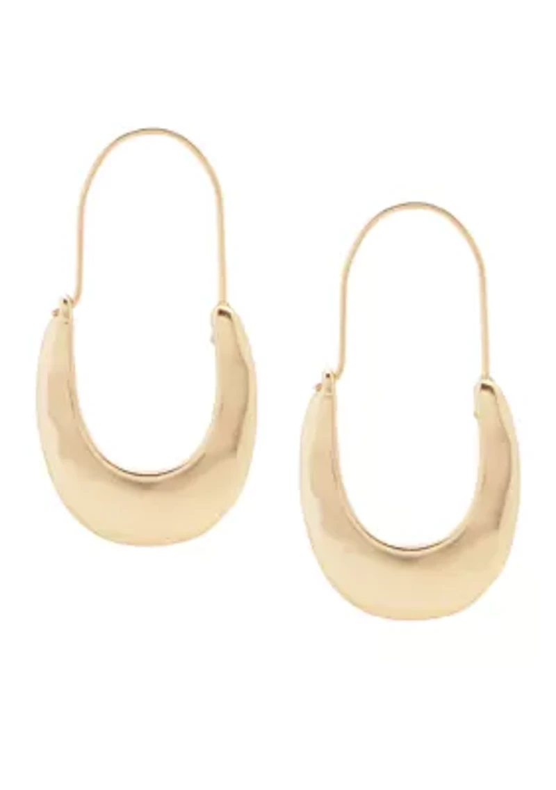Hammered Modern Hoop Earrings