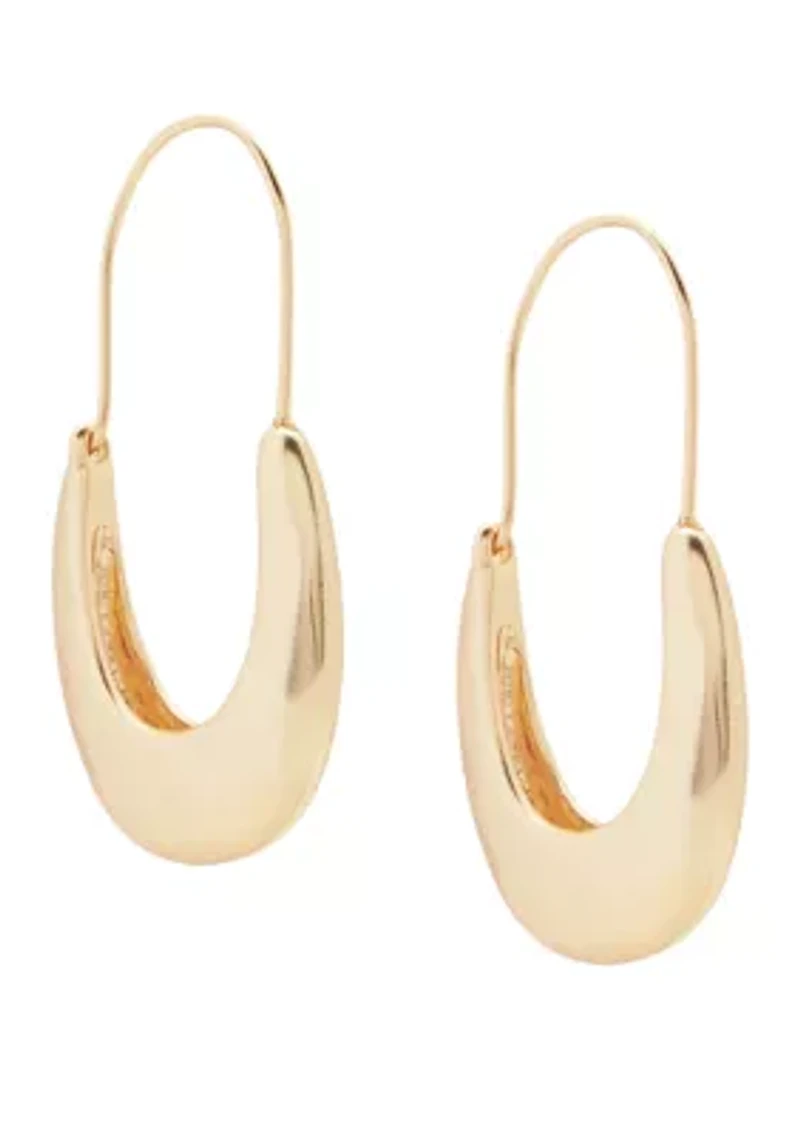 Hammered Modern Hoop Earrings