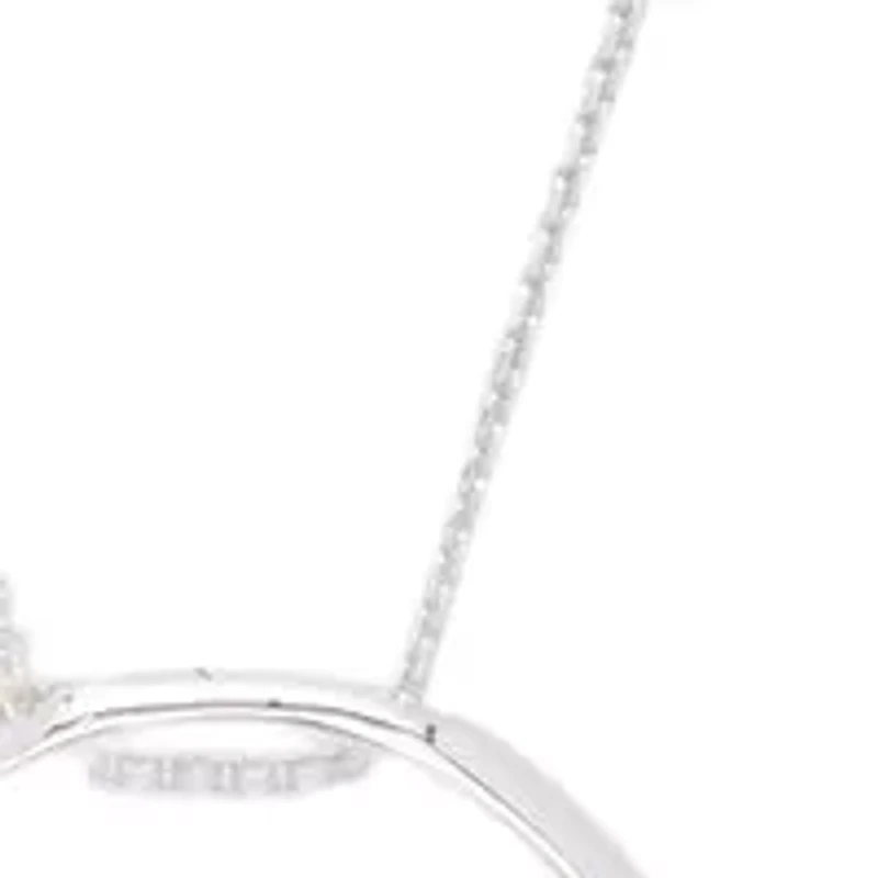 Silver Tone Pierced Hoop Necklace