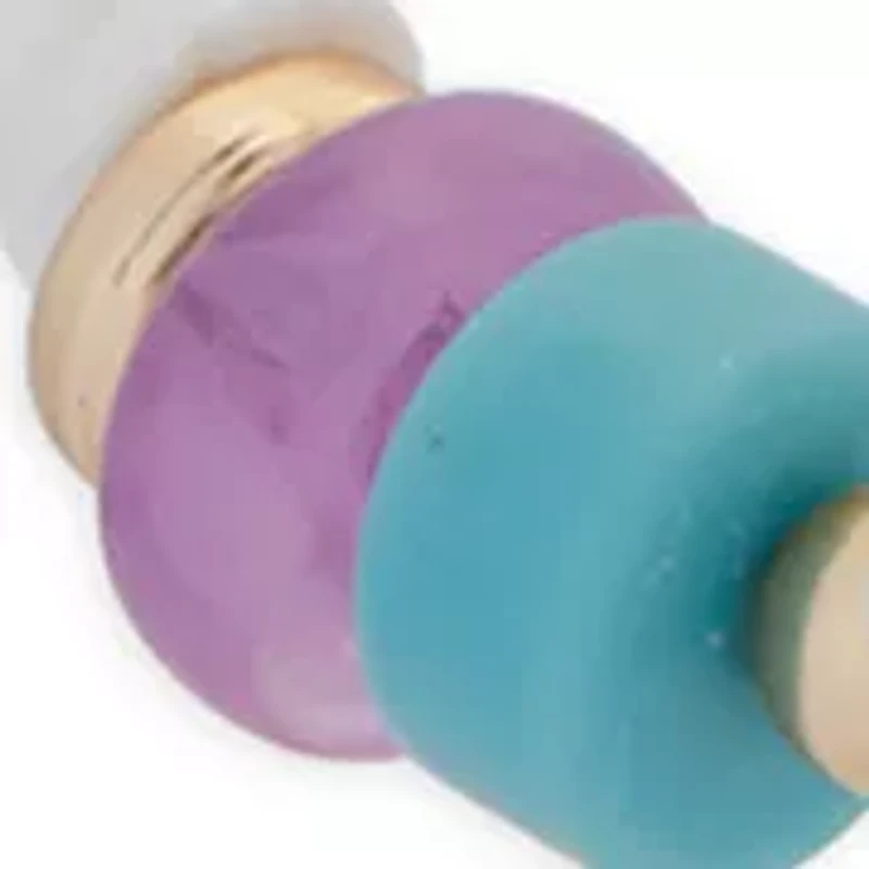 Multicolor Stone and Pearl Hoop Earrings