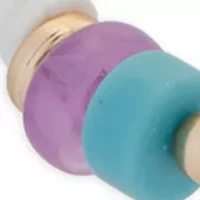 Multicolor Stone and Pearl Hoop Earrings