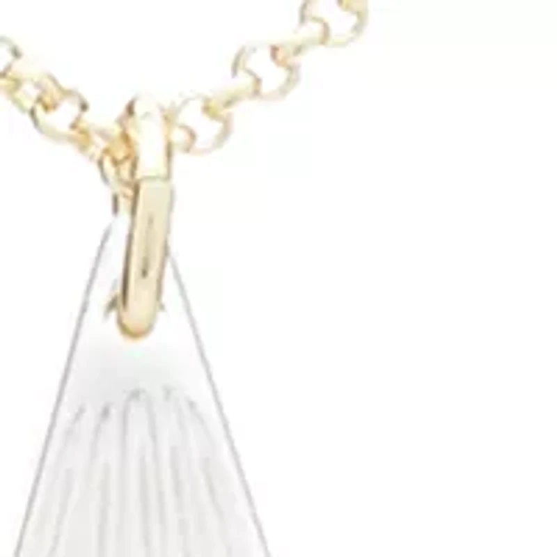 Carved Pendant Two Tone Layer Necklace