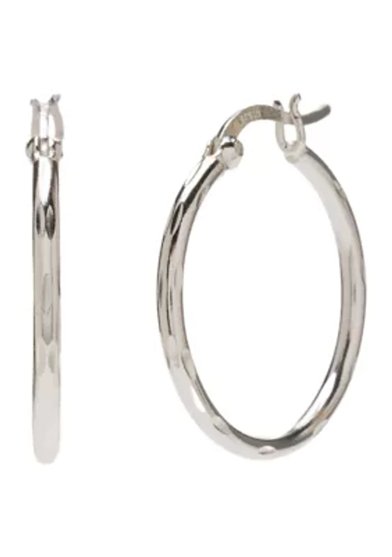 Sterling Silver Click Top Hoop Earrings