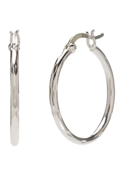 Sterling Silver Click Top Hoop Earrings
