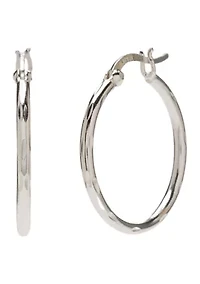Sterling Silver Click Top Hoop Earrings