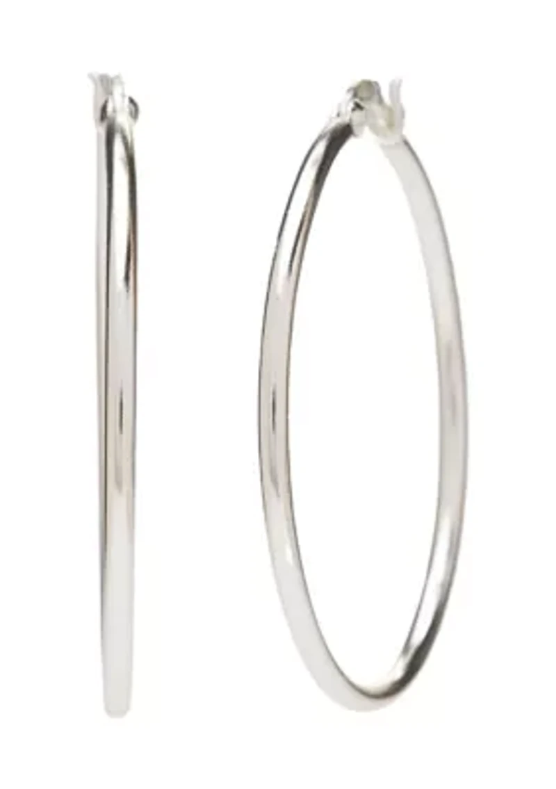 Sterling Silver Click Top Hoop Earrings