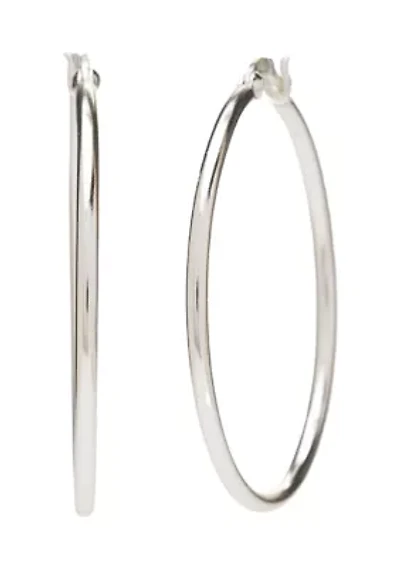 Sterling Silver Click Top Hoop Earrings