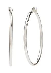 Sterling Silver Click Top Hoop Earrings