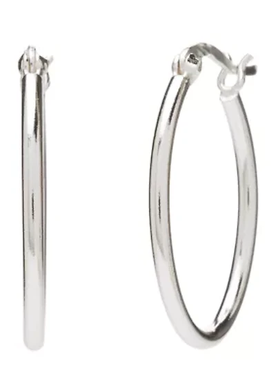 Sterling Silver Tube Hoop Earrings