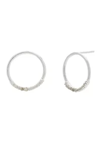 Sterling Silver Round Cubic Zirconia Stud Earrings