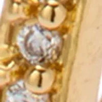 Lab Grown Plated Hoop Clear Cubic Zirconia Earrings