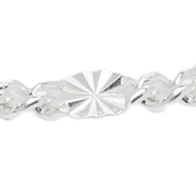 Sterling Silver Oval Disc Chain Bracelet