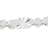 Sterling Silver Oval Disc Chain Bracelet