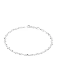 Sterling Silver Oval Disc Chain Bracelet