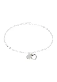 Sterling Silver Double Heart Chain Bracelet