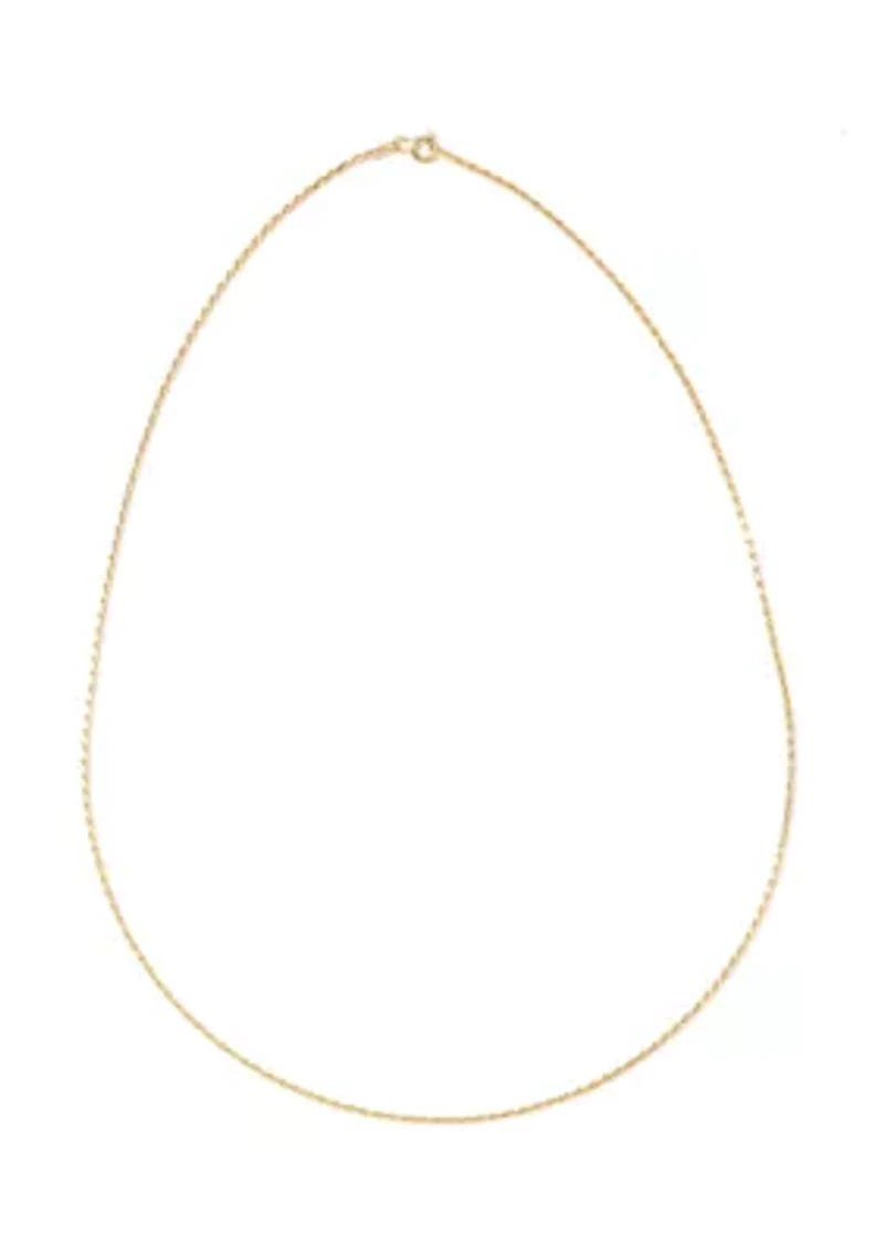 Gold Over Sterling Silver Chain Necklace