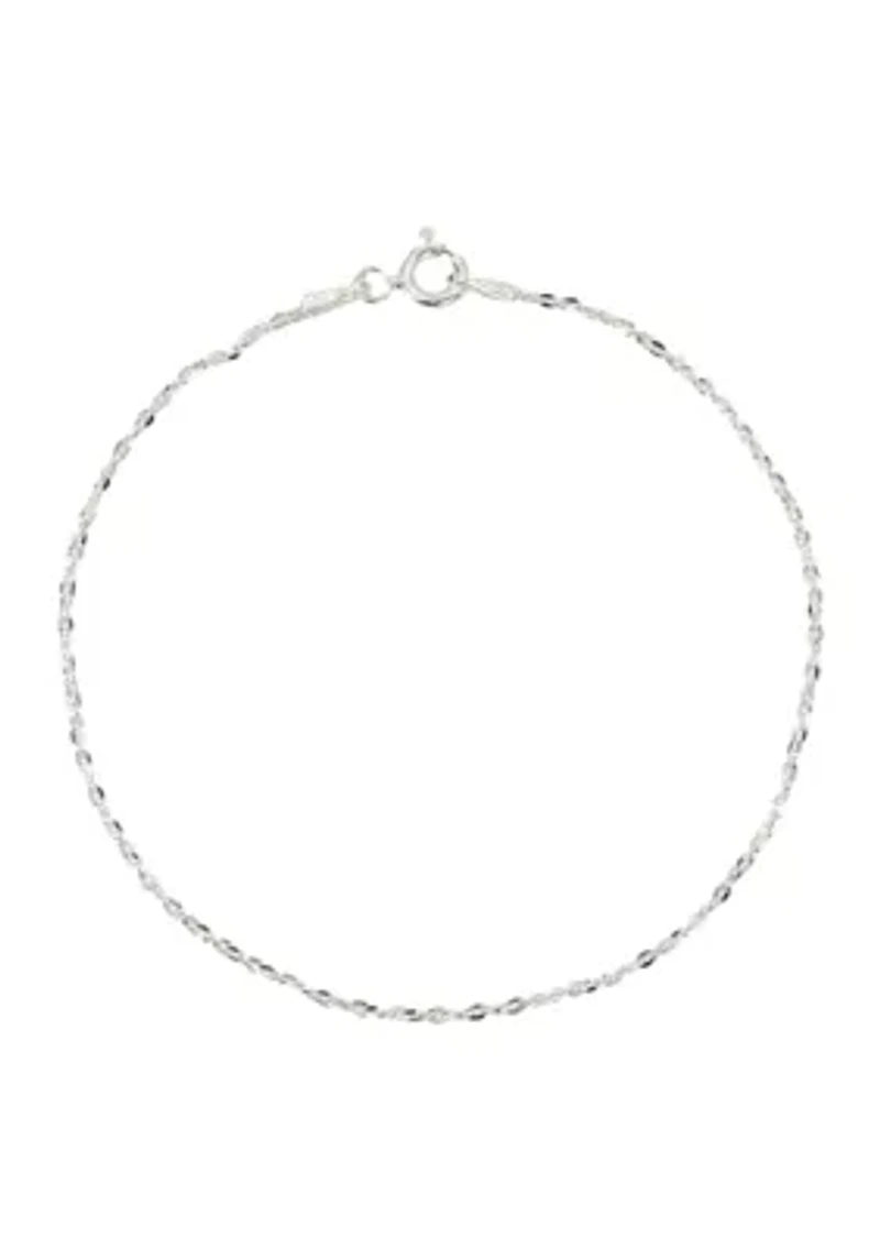 Sterling Silver Tiny Sparkle Chain Bracelet
