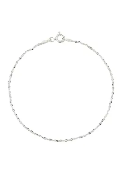 Sterling Silver Tiny Sparkle Chain Bracelet
