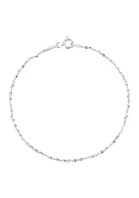 Sterling Silver Tiny Sparkle Chain Bracelet