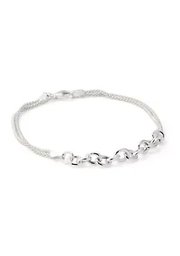 Sterling Silver Combo Chain Bracelet