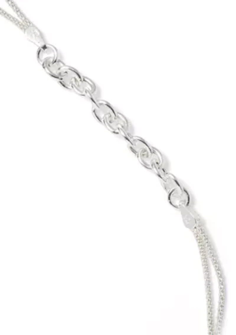 Sterling Silver Combo Chain Bracelet
