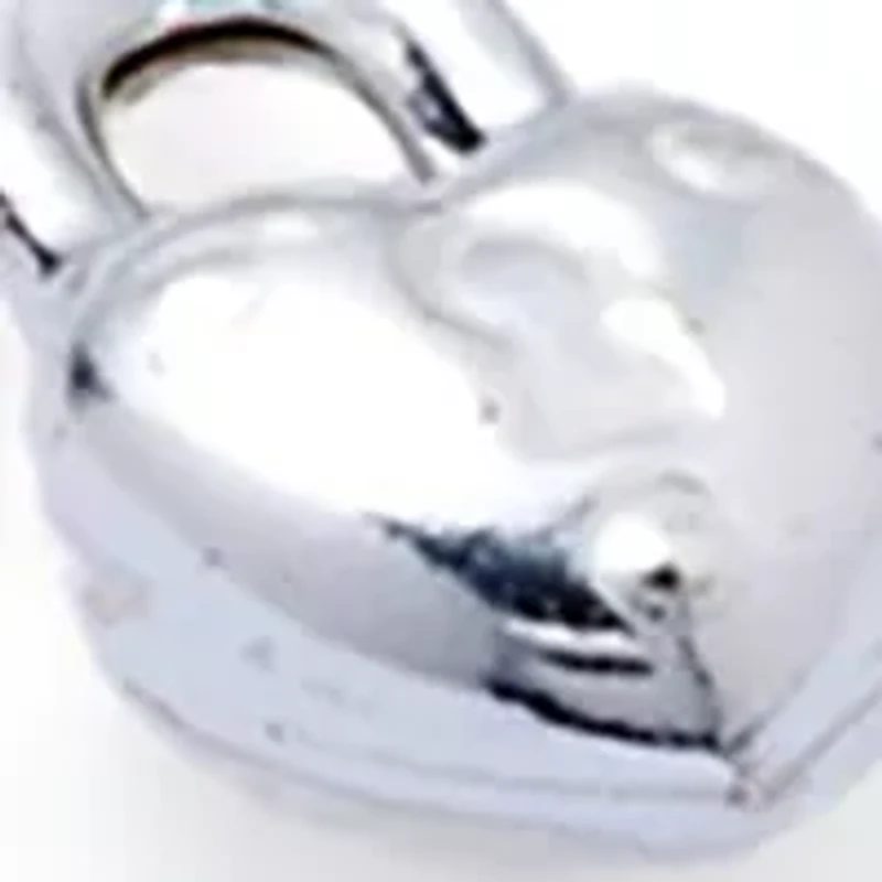 Silver Plated Heart Lock Paperclip Bracelet